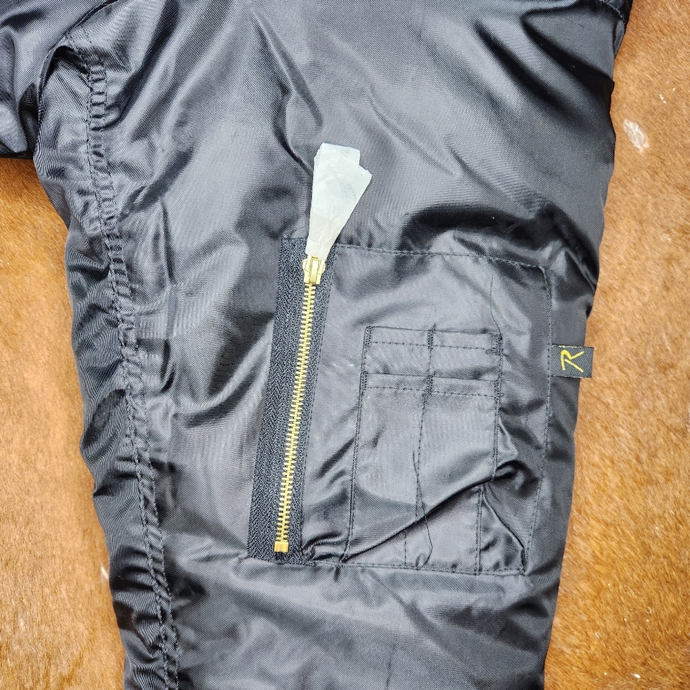 NWT! Rothco MA-1 Flight Jacket Black Large - Picture 4 of 7